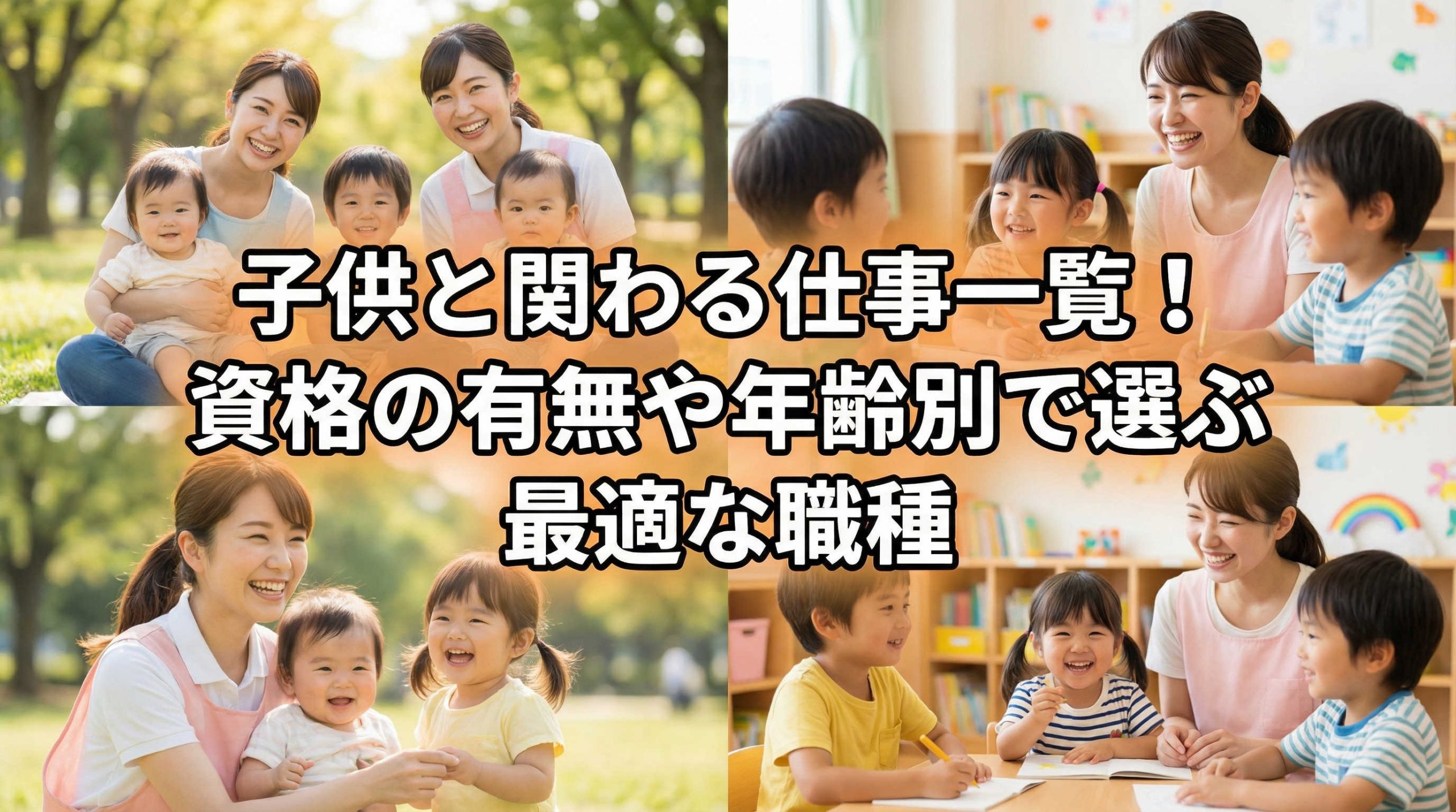 子どもと関わる仕事一覧！資格の有無や年齢別で選ぶ最適な職種